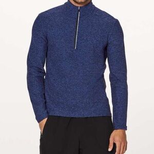 Lululemon Surge Warm 1/2 Zip blue black heather size XXL
